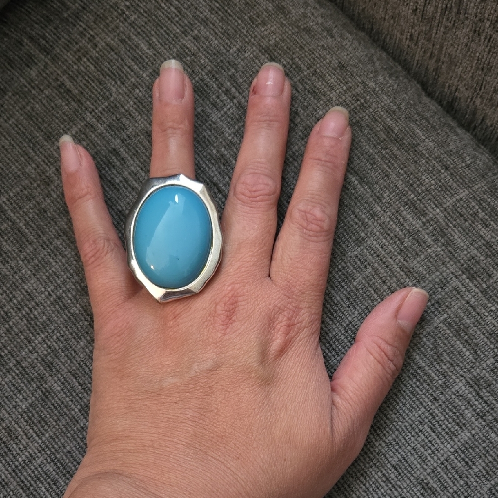 Turquoise Stone Cocktail Stretch Ring